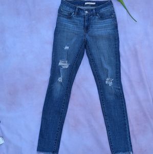 Levi's 711 Distressed Skinny Jeans